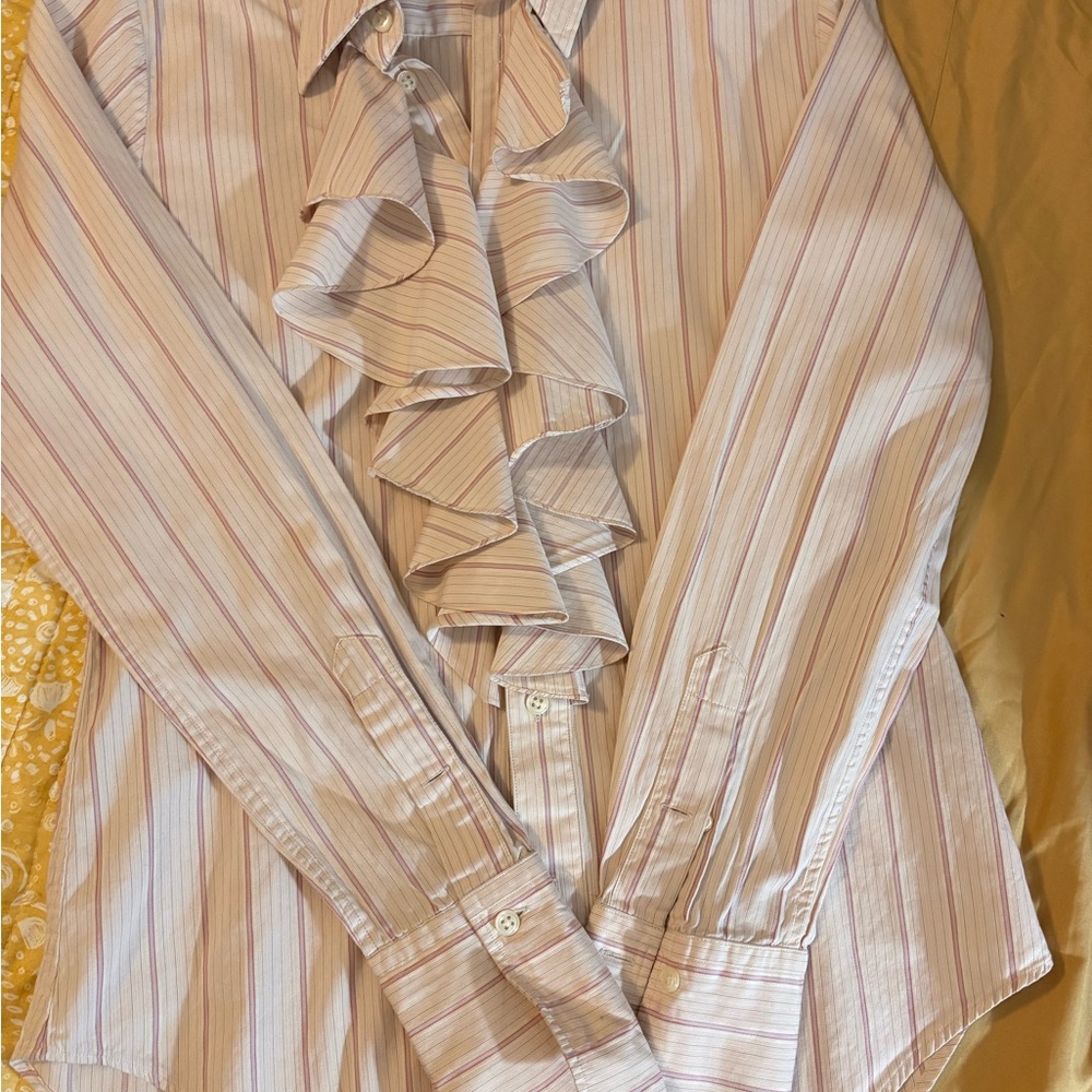 Ralph Lauren Beige and Pink Striped Shirt